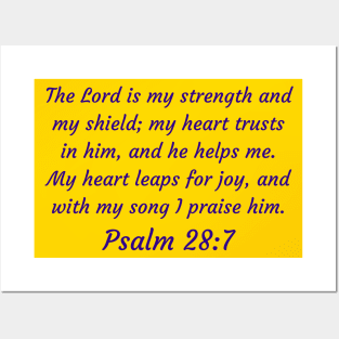 Bible Verse Psalm 28:7 Posters and Art